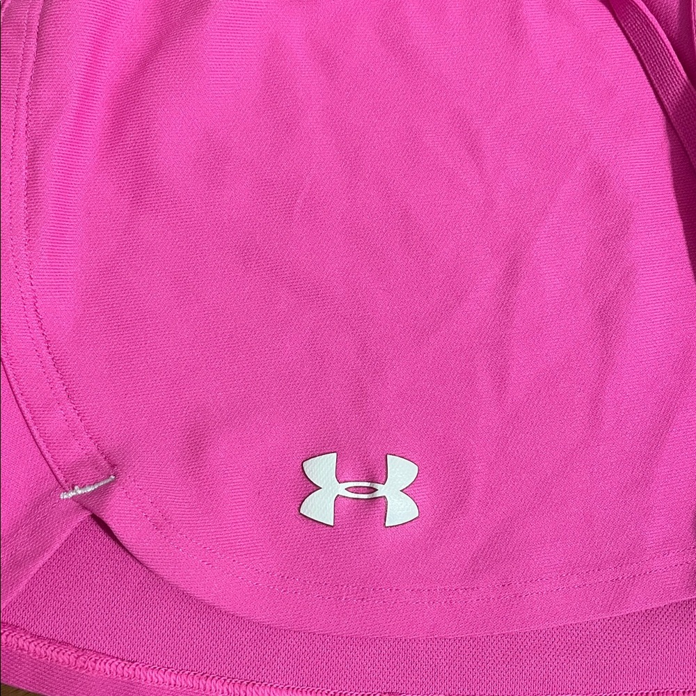 LIGHTLY WORN | Under Armour Women's Pink Athletic Shorts - Picture 3 of 4
